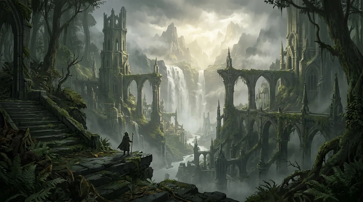 Ancient bridges and forgotten towers above the waterfalls of Ocovar